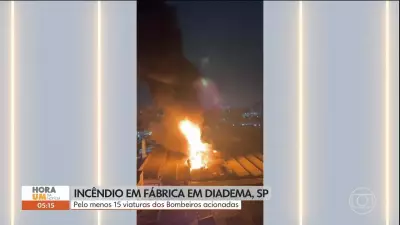 Incêndio consome distribuidora de tintas em Diadema na madrugada desta terça-feira