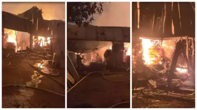 Incêndio de grandes proporções atinge galpões na Zona Leste de São Paulo