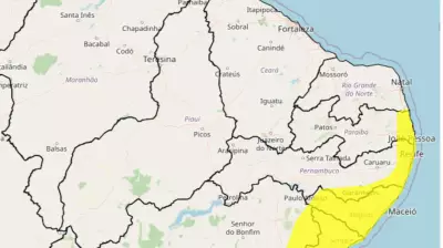 Inmet renova alerta de chuvas intensas para 35 municípios do interior de Pernambuco