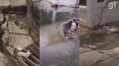 Moradores do Centro Histórico de São Luís tentam desobstruir galeria de esgoto entupida