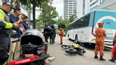 Motociclista morre e mulher fica ferida após atropelamento por ônibus em Fortaleza