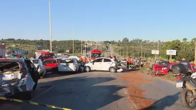 Motorista desmaiou após engavetamento com 12 veículos causado por carreta no DF