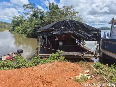 Polícia prende dois homens e apreende balsas em operação contra garimpo ilegal no Rio Teles Pires