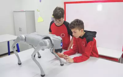 Robôs humanoides e quadrúpedes auxiliam aprendizado de alunos em escolas de Goiás e DF