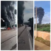 Acidente entre carretas na Fernão Dias causa incêndio e uma morte em Itaguara