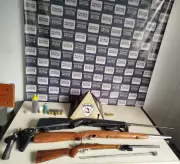 Armas e munições são encontradas escondidas em sofá e colchão em distrito de Manhuaçu