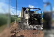 Caminhão com 28 toneladas de carne pega fogo na BR-153 no Tocantins; ninguém se feriu
