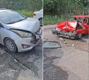 Colisão frontal entre dois carros deixa cinco feridos em Saquarema