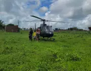 Famílias ilhadas por chuvas são resgatadas de helicóptero no interior do RN