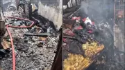 Incêndio consome casa com acúmulo de recicláveis em Ipatinga; animais são resgatados