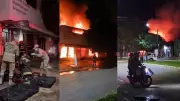 Incêndio de grandes proporções destrói loja de material escolar e artesanato em Redenção, no Pará