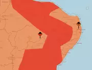 Inmet emite alerta vermelho de chuva intensa para 36 cidades do Rio Grande do Norte
