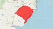 Inmet emite alerta vermelho de 'grande perigo' para tempestades no RS nesta segunda-feira