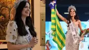 Miss Universo Brasil 2025 deixa coroa e faixa no Santuário de Aparecida em gesto de fé