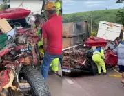 Mulher morre em grave acidente entre caminhonete e caminhão na BR-163, no Pará