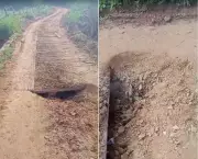 Ponte de madeira deteriorada e estrada sem asfalto ameaçam segurança na RJ-202 em Cambuci