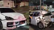 Porsche em alta velocidade colide com carro e deixa cinco feridos em Curitiba