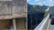 Rachadura em ponte da BR-376 gera alerta entre motoristas em Ponta Grossa