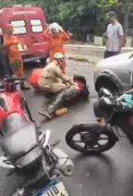 Árvore cai sobre motoboy na saída do Túnel Acústico na Gávea, Rio de Janeiro