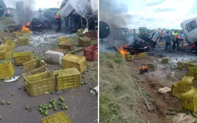 Acidente com dois caminhões deixa feridos graves e interdita rodovia em Batatais, SP