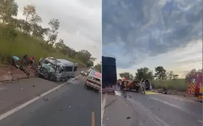 Acidente entre van, caminhonete e caminhão deixa oito mortos em Formosa, Goiás