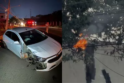 Acidente provoca incêndio em fiação e apagão em bairro de Campo Grande