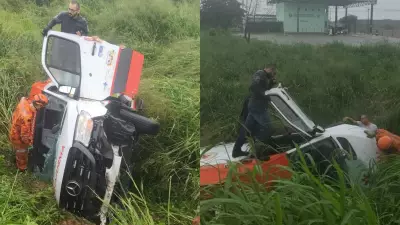 Ambulância do Samu se envolve em acidente grave na BR-116, em Itaitinga