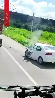 Carro de reportagem da Band se envolve em grave acidente na BR-381 em Sabará