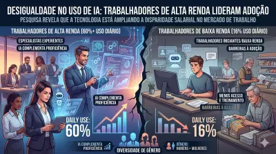 Desigualdade no uso de IA: trabalhadores de alta renda lideram adoção, aponta estudo