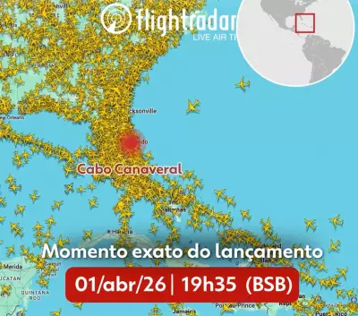Flightradar24 mostra voos desviando do trajeto da Artemis II durante lançamento nos EUA