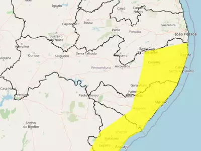 Inmet emite alerta amarelo para chuvas intensas em 53 municípios de Pernambuco