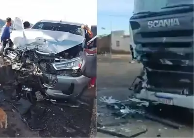 Mulher se fere gravemente após 'cavalo de pau' em posto e colisão com caminhão na BR-226