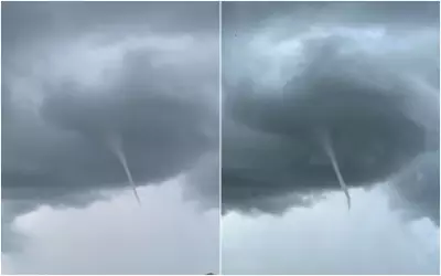 Nuvem funil impressiona moradores na zona rural de Itaberaí, em Goiás