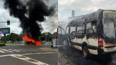 Van com pacientes de hemodiálise pega fogo na BR-010 em Imperatriz; ninguém se fere