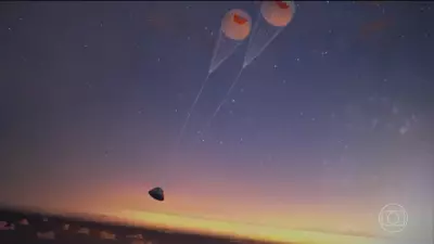 Vídeo captura pouso histórico da cápsula Orion da missão Artemis II no Oceano Pacífico