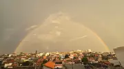 Arco-íris duplo ilumina cidades do Alto Tietê após chuva na tarde de terça-feira
