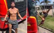 Caminhoneiro de Anápolis viraliza nas redes com corpo definido e rotina fitness nas estradas