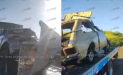 Carro capota após roda se soltar e motorista fica ferido em rodovia de Mineiros do Tietê