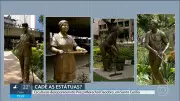 Estátuas de bronze somem de praça no Centro de SP; sindicato afirma que foram para restauração