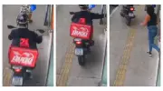 Falso entregador em moto rouba celular de mulher na calçada em São Paulo