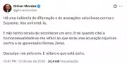 Gilmar Mendes se desculpa por associar homossexualidade a acusação contra Zema