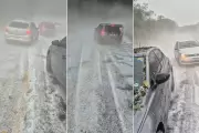 Granizo cobre estrada e obriga motoristas a pararem entre Piedade e Ibiúna, no interior de SP