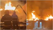 Incêndio de grandes proporções consome fábrica de paletes em Pacatuba por mais de 24 horas