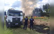 Incêndio de grandes proporções em fazenda de pinus é controlado pela GCM em Buri
