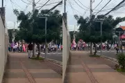 Manifestantes em Campo Grande protestam contra escala 6x1 e por direitos trabalhistas