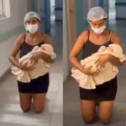 Mãe cumpre promessa e deixa maternidade de joelhos com filho que superou 1% de chance de vida