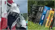 Mãe e filha morrem em acidente entre ambulância e micro-ônibus na BR-222 no Ceará