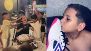Menino supera bullying e realiza sonho com chuteira; comemoração com amigos viraliza na internet