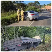 Motorista morre e família fica ferida em grave acidente na BR-262 em Manhuaçu