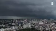 Nuvem gigante cobre Porto Alegre com chegada de ciclone extratropical e alerta de tempestade